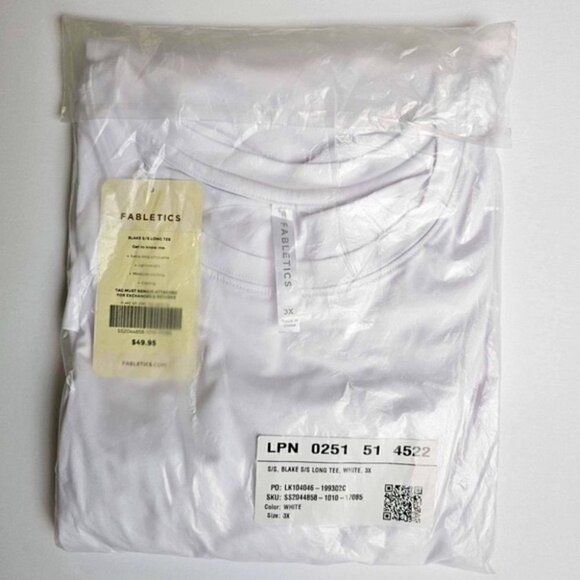 Fabletics, Women's Dry-Flex Long Tee - White. Size: 3X. NWT. - Picture 2 of 7